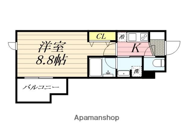 CLASSEUM飯田橋(1K/2階)の間取り写真