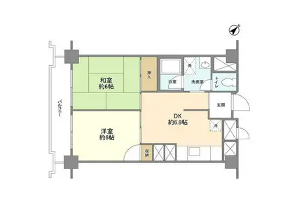 ソフトタウン代々木(2DK/3階)の間取り写真