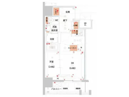 ハーモニーレジデンス山手大塚ザ・ガーデン(1DK/9階)の間取り写真