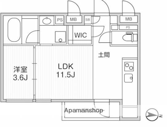 GRANDUO荻窪(1LDK/1階)の間取り写真