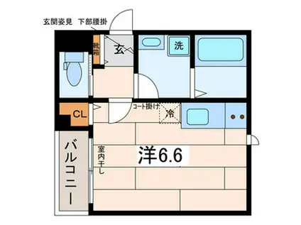 セゾン広尾(ワンルーム/1階)の間取り写真