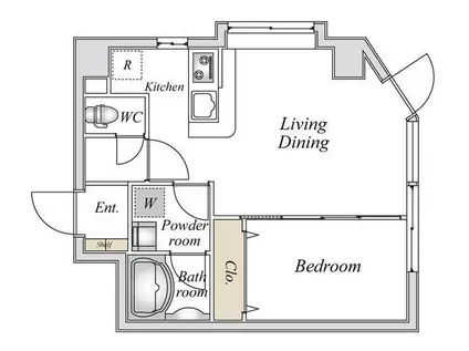 スペーシア池尻大橋(1LDK/7階)の間取り写真