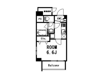 カノンパレス(1K/8階)の間取り写真