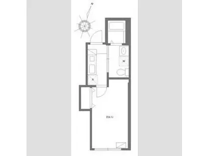 ブランドール坂下三丁目(1K/4階)の間取り写真