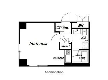 サン・ハーネス四谷(ワンルーム/2階)の間取り写真