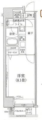 ルフレ新宿ノース(1K/6階)の間取り写真