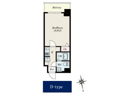 GRANPASEO高円寺南(1K/3階)の間取り写真