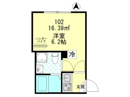 クレール蓮根(1K/1階)の間取り写真