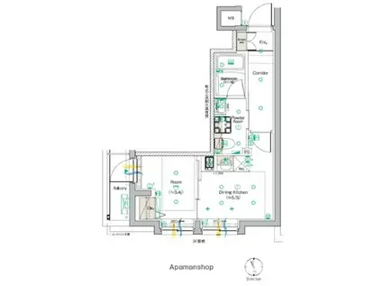 SYFORME KOMAGOMEⅡ(1DK/4階)の間取り写真