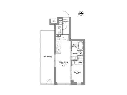 ORME COURT YOTSUYA(1LDK/4階)の間取り写真
