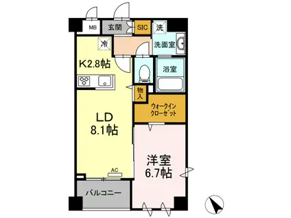 タンドリュクスプレミアム(1LDK/3階)の間取り写真