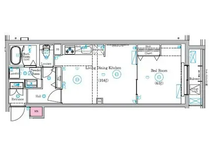 MIND HASUNE(1LDK/3階)の間取り写真