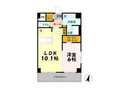 フェアレーンアネックス(1LDK/2階)の間取り写真