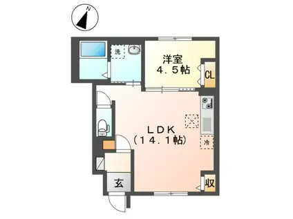 プランドール東大泉(1LDK/1階)の間取り写真