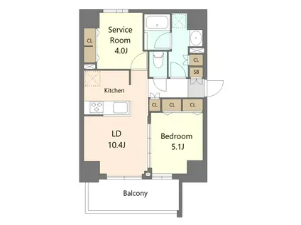 S-RESIDENCE板橋大山BRIM(1SLDK/3階)の間取り写真