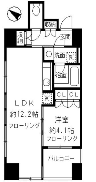 ルフィット神宮北参道(1LDK/13階)の間取り写真