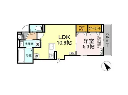 MAISON COCORU(1LDK/3階)の間取り写真