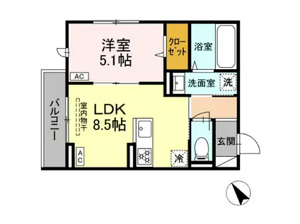 MAISON COCORU(1LDK/3階)の間取り写真