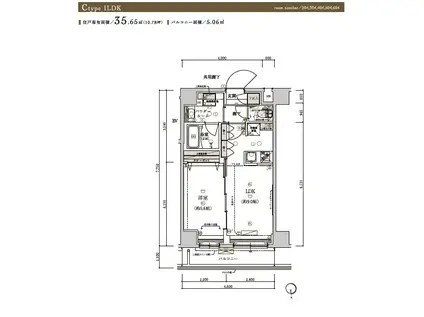 メインステージ浮間舟渡(1LDK/5階)の間取り写真