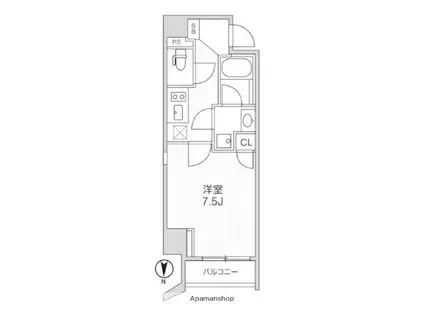 LIGHTHOUSE西新宿(1K/3階)の間取り写真