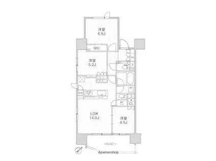 ディームス渋谷本町(3LDK/14階)の間取り写真