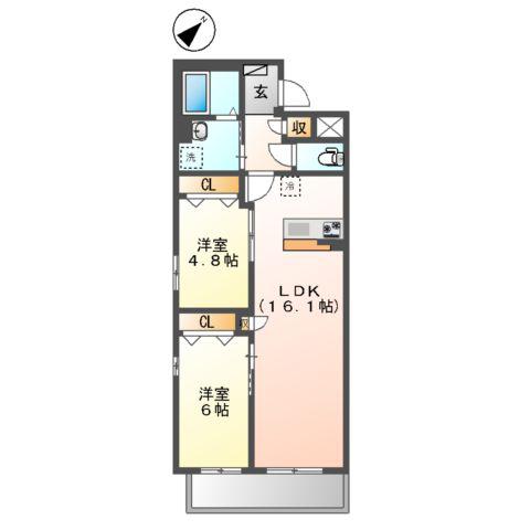 ルイーネ(2LDK/2階)の間取り写真