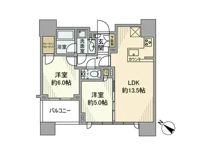 グランドミレーニア(2LDK/7階)の間取り写真