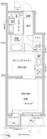 RELUXIA方南町Ⅱ(1DK/2階)の間取り写真