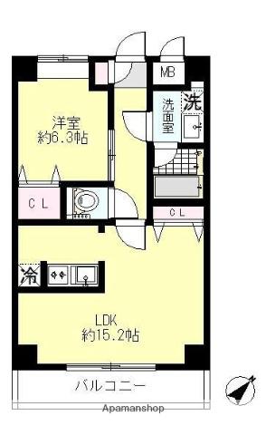 DELCCS練馬春日町(1LDK/2階)の間取り写真
