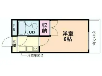 ラ・レジダンス・ド・パンデュール(1K/2階)の間取り写真