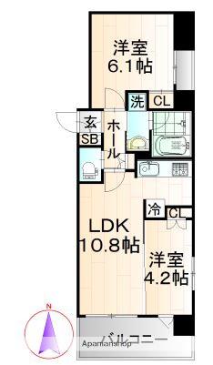 クレストコート吾妻橋レジデンス(2LDK/10階)の間取り写真