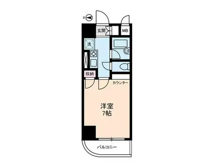 アセンズシティ3(1K/9階)の間取り写真