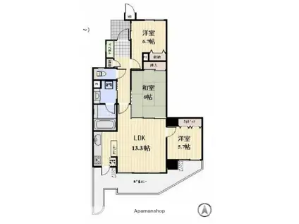 プロスペクト清澄庭園(3LDK/6階)の間取り写真
