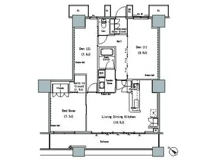 THE TOKYO TOWERS MIDTOWER(1SLDK/4階)の間取り写真