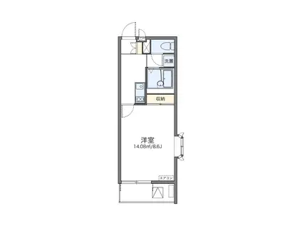 レオネクストトップアイランドⅡ(1K/3階)の間取り写真