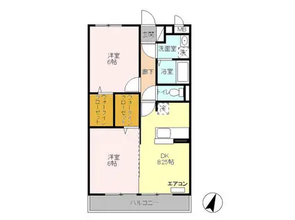 コンフォール瑞江3(2DK/2階)の間取り写真