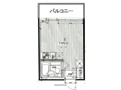 ホワイトベッセルN(ワンルーム/1階)の間取り写真