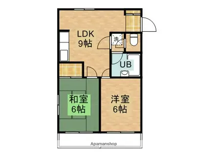 パークサイドハイツ(2LDK/4階)の間取り写真