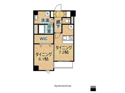 メゾン アルシュ(1LDK/5階)の間取り写真