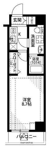 プレール・ドゥーク東陽町Ⅱ(1K/5階)の間取り写真