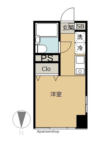 KIBA CUBE HAUS(ワンルーム/2階)の間取り写真