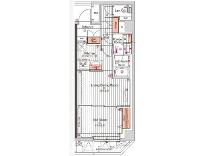 アルテシモレーヴ(1LDK/8階)の間取り写真