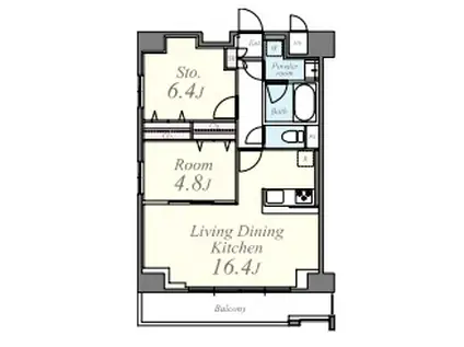 クレシェンテ月島(1SLDK/6階)の間取り写真