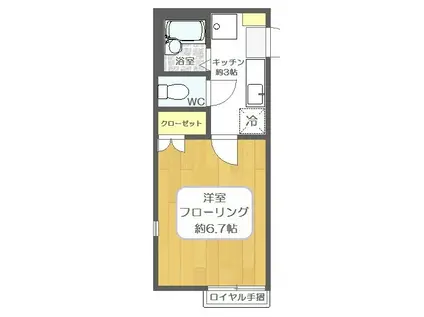 ピュアボナール新堀(1K/1階)の間取り写真