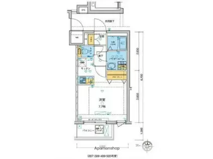 ジェノヴィア両国グリーンヴェール(1K/2階)の間取り写真