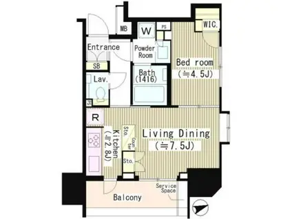 ザ・パークハウスアーバンス御成門(1LDK/9階)の間取り写真