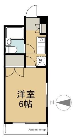大橋ビル(1K/2階)の間取り写真