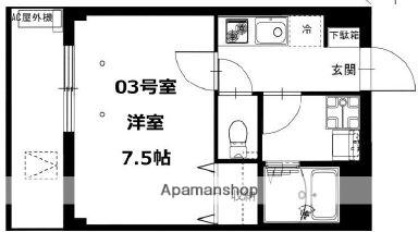 BCASA KITASUNA(1K/4階)の間取り写真