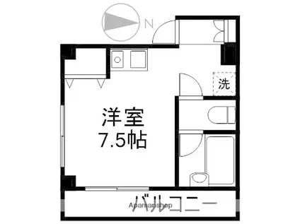 オールドストーンプレイス(ワンルーム/3階)の間取り写真