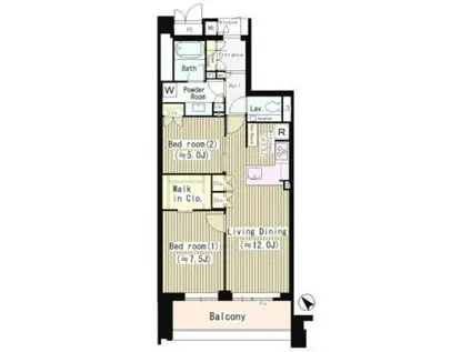 ジオ南青山(2LDK/3階)の間取り写真